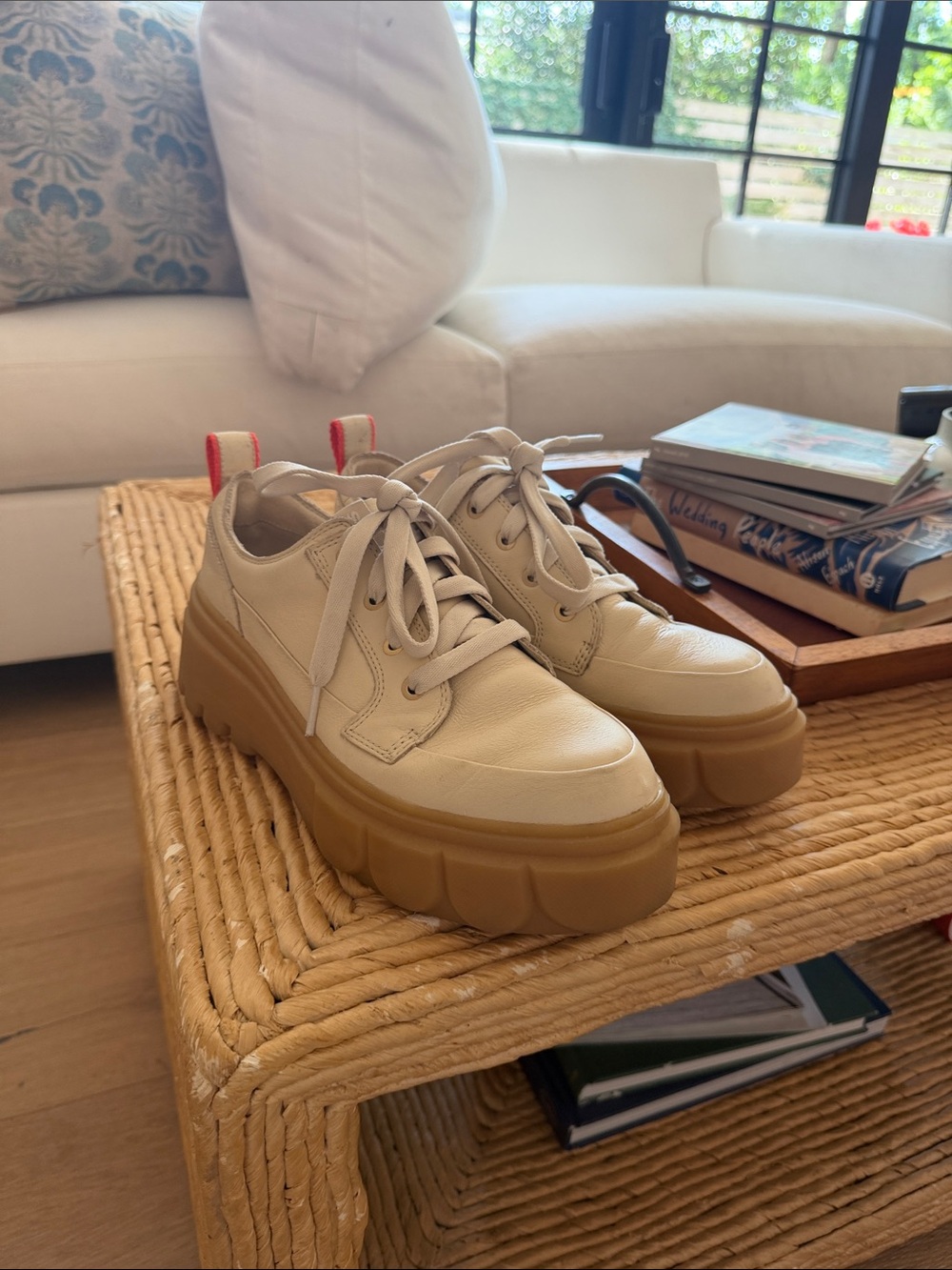 Sorel x Caribou Women’s Waterproof Chunky Platform Sneakers in Beige and Gum